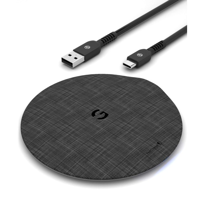 Encased Ultra Charger Quick Charge 3.0 Wireless Pad - Fast Charging Qi Enabled (Case Compatible Non-Slip Design) (Matte Black)