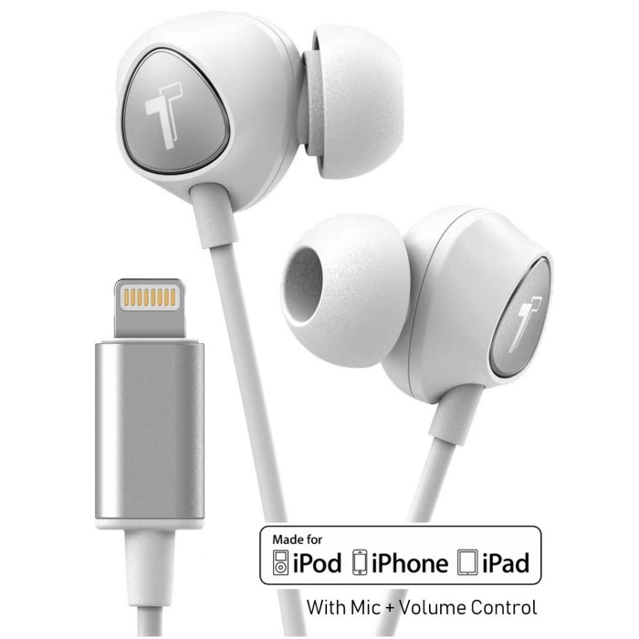 iPhone Earphones with Mic and Volume Control Remote in White