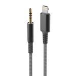 Thore MFi Lightning to 3.5mm  Audio Cable with Remote/Mic - Grey (for Beats, Sony, Audio Technica, Sennheiser)