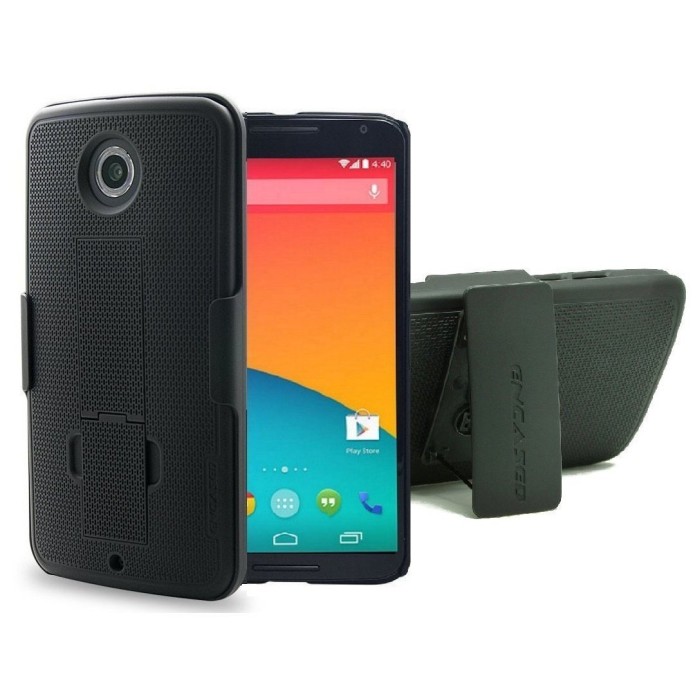 Nexus 6 Duraclip Case And Holster Black