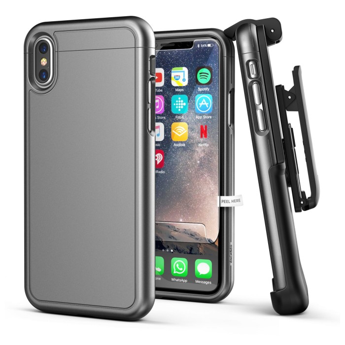 iPhone X Slimshield Case And Holster Grey