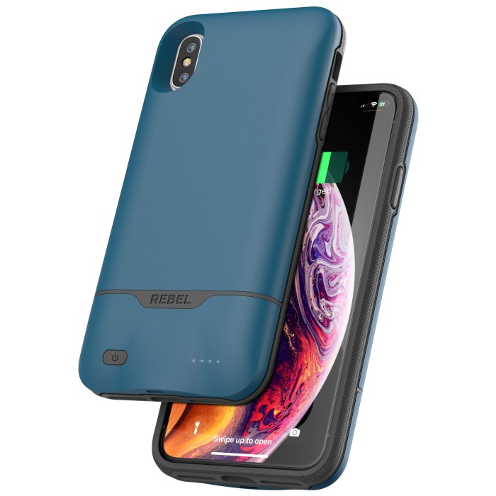 iPhone XS Max Rebel Power Battery Case Blue