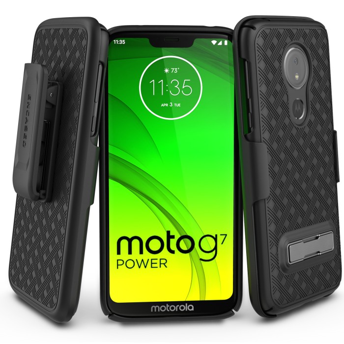 Moto G7 Power Slimline Case and Holster Black