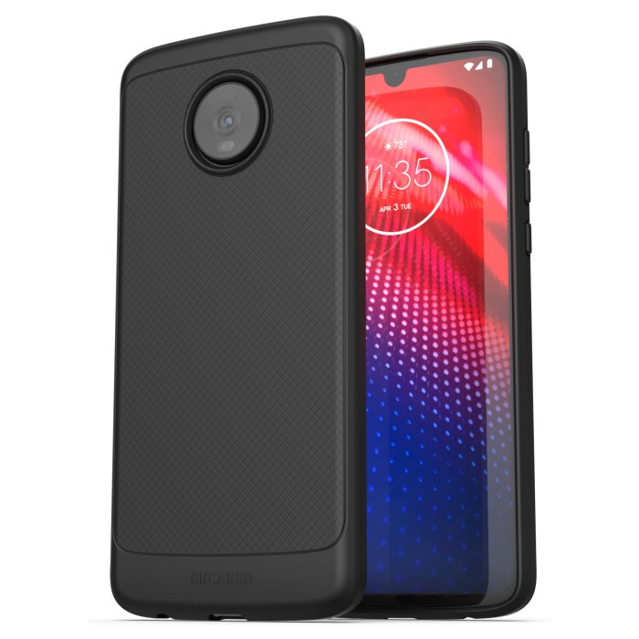 Moto Z4 Thin Armor Case and Holster Black