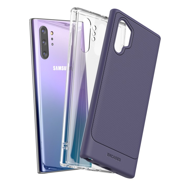 (2 Pack) Galaxy Note 10 Plus Thin Armor and Clear Back Case Purple