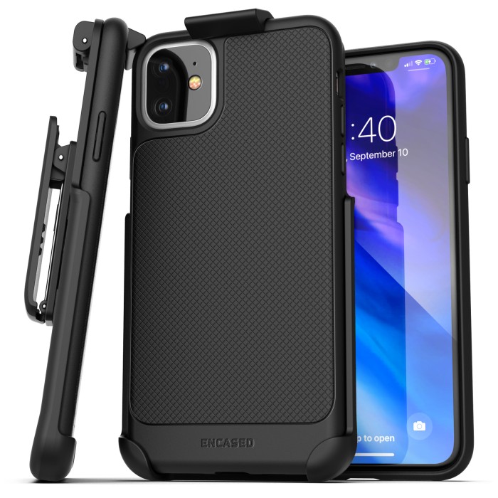 iPhone 11 Thin Armor Case and Holster Black