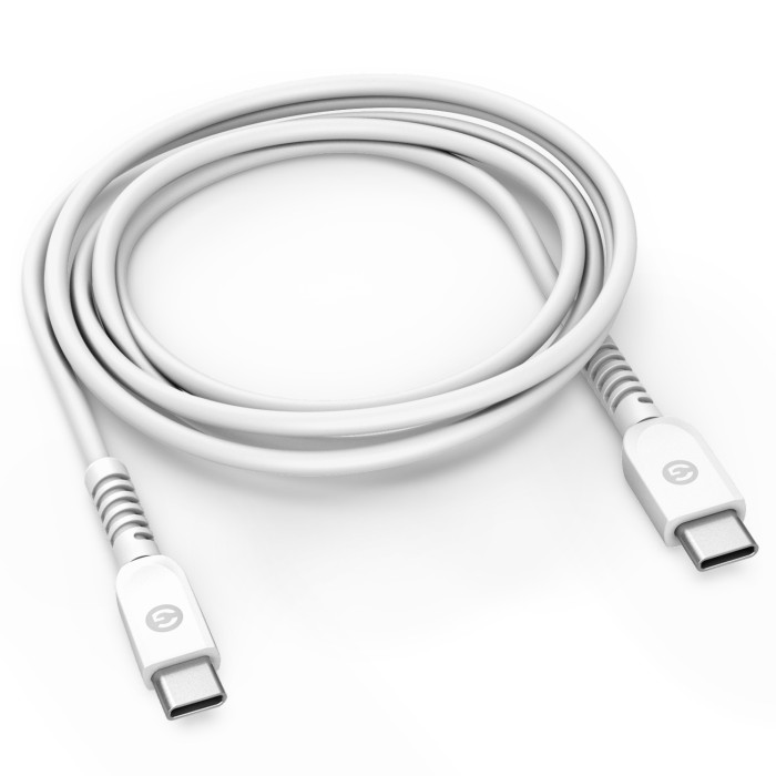 Galvanox 5ft USB C to C Cable TPU/TPE White