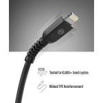 Lightning to USB C TPU Cable 3 ft Black