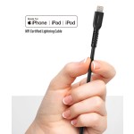 Lightning to USB C TPU Cable 1 ft Black 