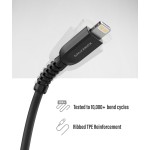 Lightning to USB C TPU Cable 6 Inch Black 