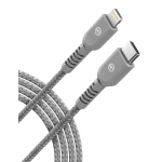 Lightning to USB C Braided Cable 1 ft Gray