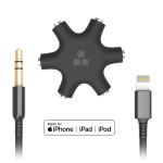 Audio Headphone Splitter for iPhone w Apple Certified 3.5mm to Lightning Cable