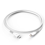 Galvanox 3 ft MFi Lightning to USB C Cable (White, TPU)