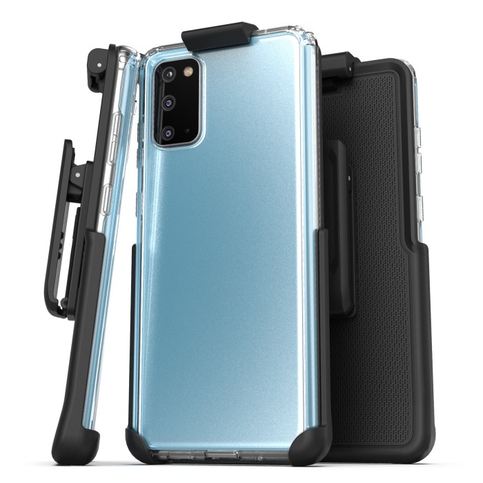 Galaxy S20 Clear back Case with Belt Holster