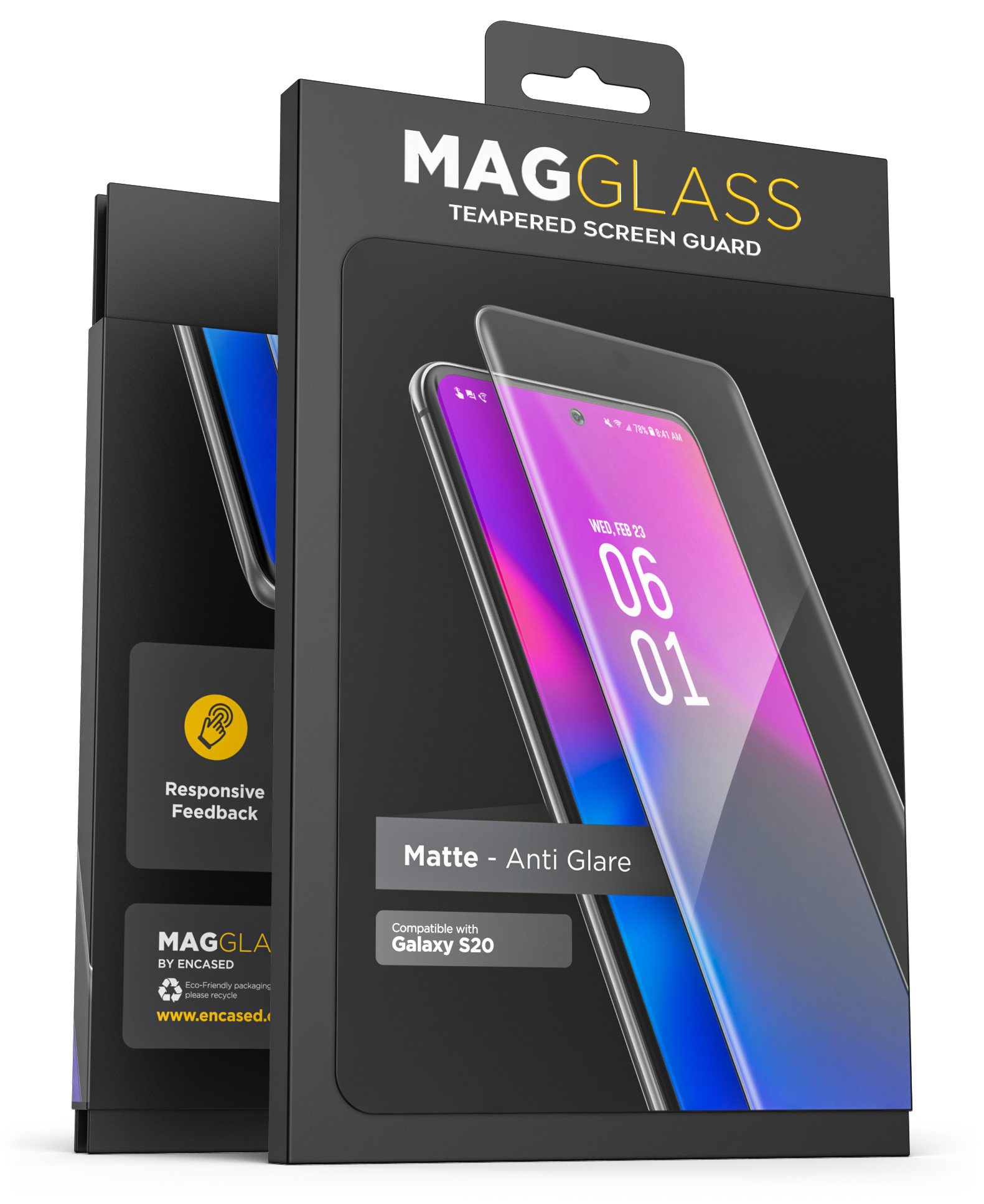 Galaxy S20 Magglass Matte Screen Protector Encased
