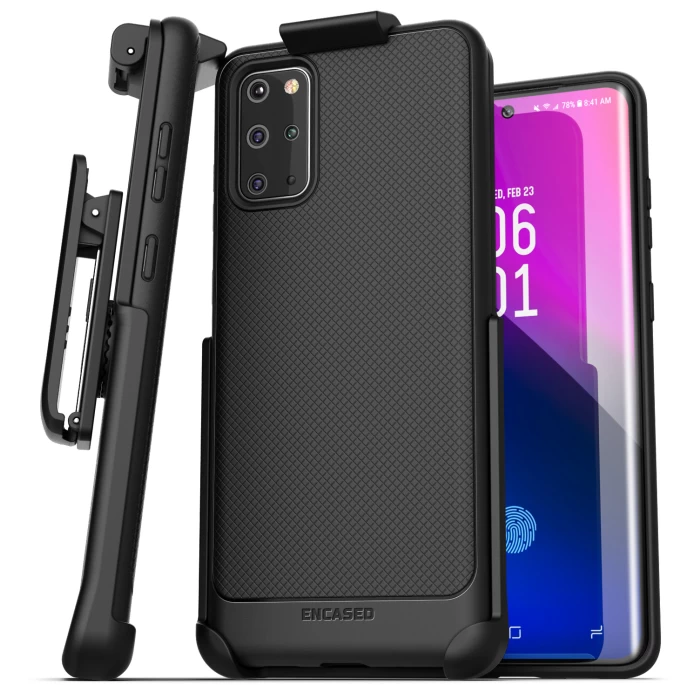 Galaxy S20 Plus Thin Armor Case and Holster Black
