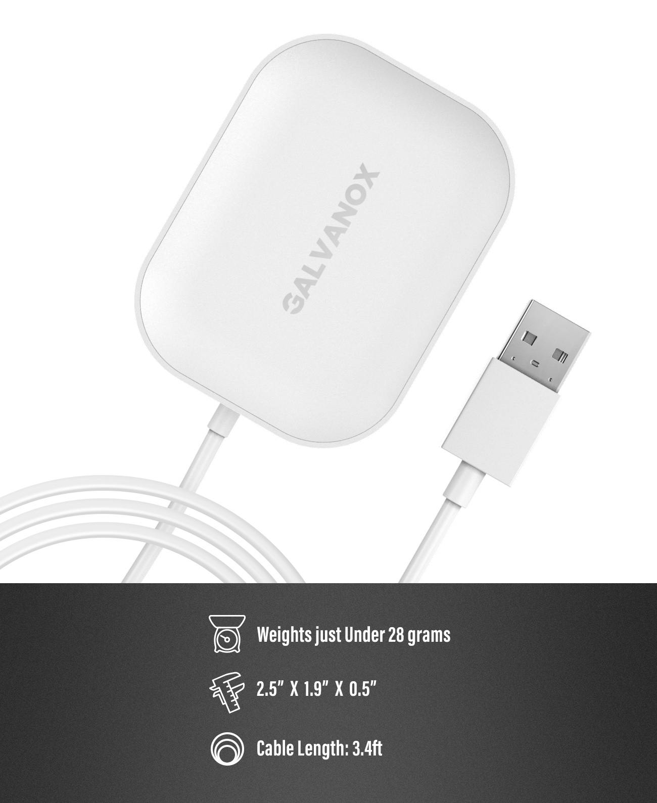 Galvanox AirPods Pro Charger White Wireless Charging Station for Apple AirPod Pro 