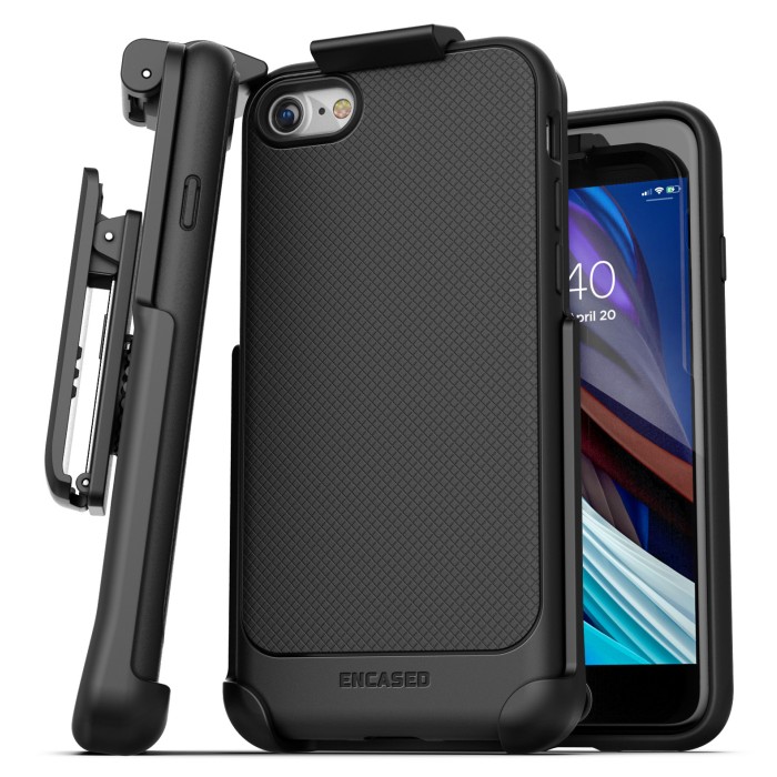 iPhone SE (2020) Thin Armor Case and Holster Black