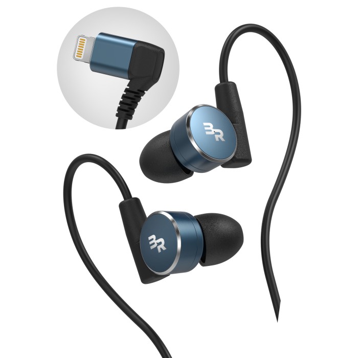 iPhone Earbuds Apple Certified Lightning Earphones Workout In Ear Headphones Blue (V180)