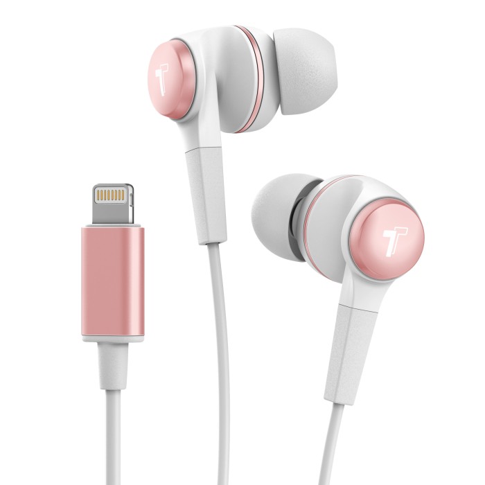 Wired Earphones for iPhone Headphone Apple Certified In Ear Lightning Earbuds  Rose (V120)