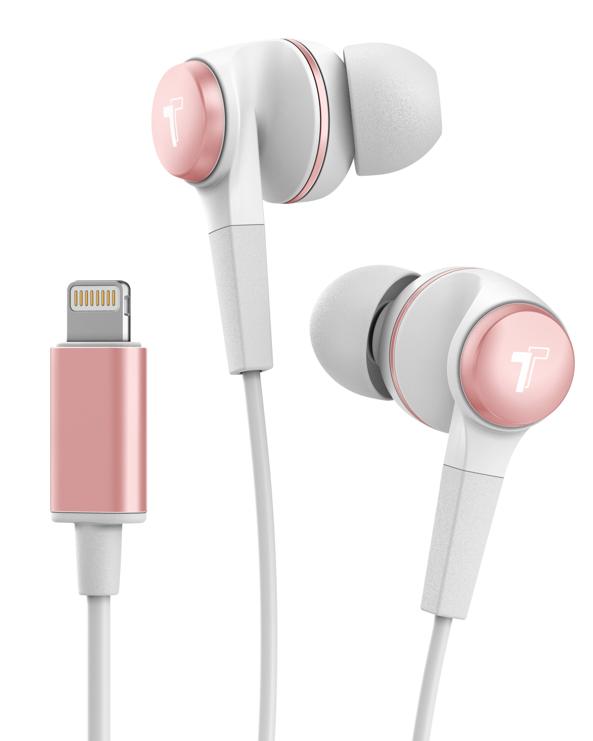 Wired Earphones For Iphone Headphone Apple Certified In Ear Lightning Earbuds Rose V1 Encased