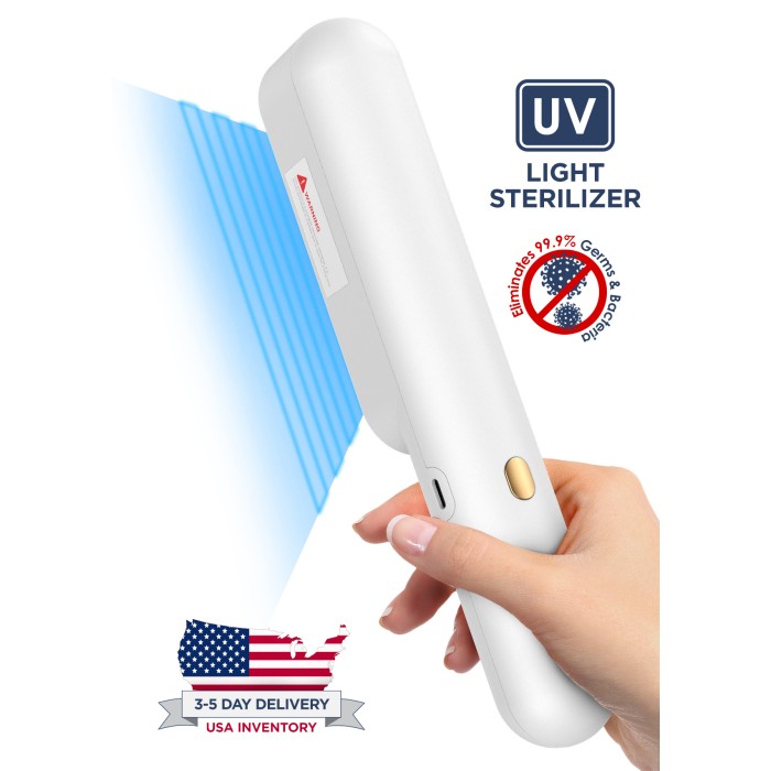 LED UV Light Sanitizer, Steliron Portable Disinfection Wand (UV-C) Sterilizer for Killing Germs, Bacteria and Viruses (UVGI Technology)