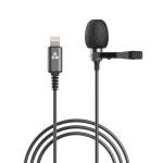 Galvanox Microphone for iPhone - Lightning Clip On Lapel Lavalier Mic for Calls/Professional Recording, 5FT Cable