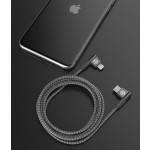 Lightning to USB C Braided Right Angle Cable 4 ft Gray