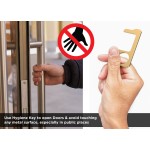 Encased Clean Key Door Opener Tool - Brass No Touch Anti-Microbial Germ Key (2 Pack)