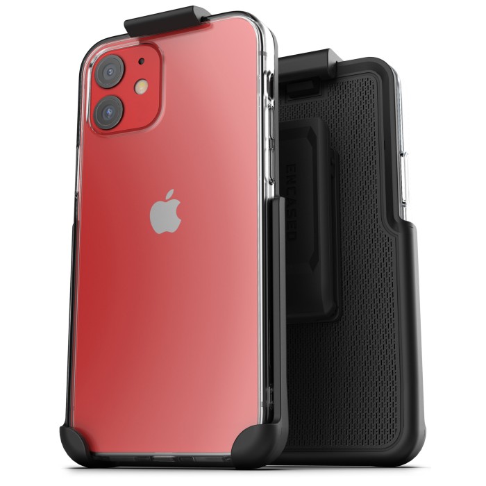 iPhone 12 Clear Back Case with Belt Clip Holster