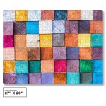 1000 Piece Colorful Wooden Blocks Jigsaw Puzzle (Puzzle Saver Kit Included)