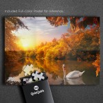 1000 Piece Sunset Swan Jigsaw Puzzle (Puzzle Saver Kit Included)