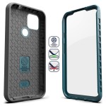 Pixel 4a 5G Case with Screen Protector and Holster (Rebel Shield) Blue