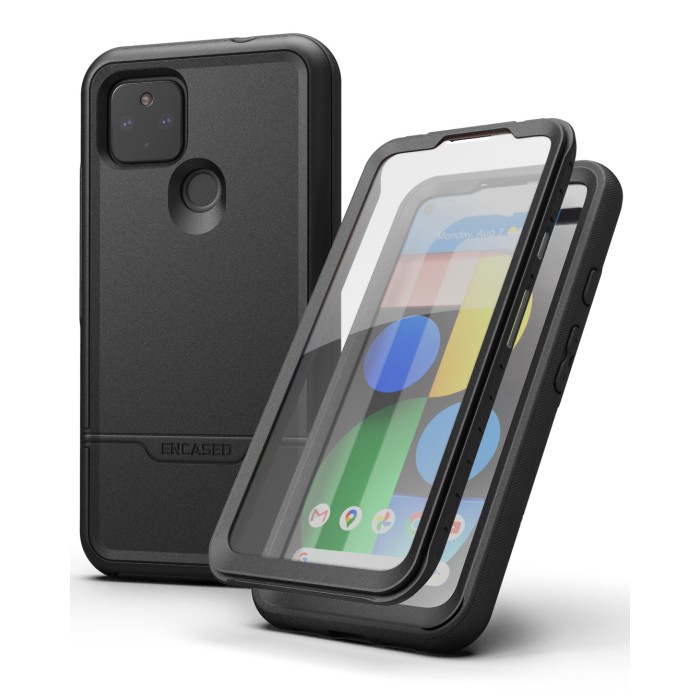 Pixel 4a 5G Case with Screen Protector (Rebel Shield)Black