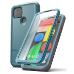Pixel 5 Case with Screen Protector and Holster (Rebel Shield) Blue