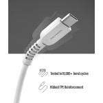 Galvanox 10ft USB C to C Cable, TPU/TPE White