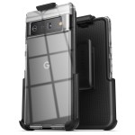 Pixel 6 Pro Clear Back Case with Belt Clip Holster