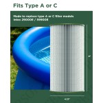 Peterson Ring Top Pool Replacement Type A or C Filter (29000E/59900E) Compatible with Intex, Summer Escapes or Summer Waves Above Ground Pools (6 Pack)