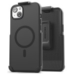iPhone 14 Plus Slimshield Case in Black with Belt Clip Holster - MagSafe Compatible