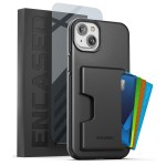 iPhone 14 Plus Phantom Wallet Case in Black with Screen Protector