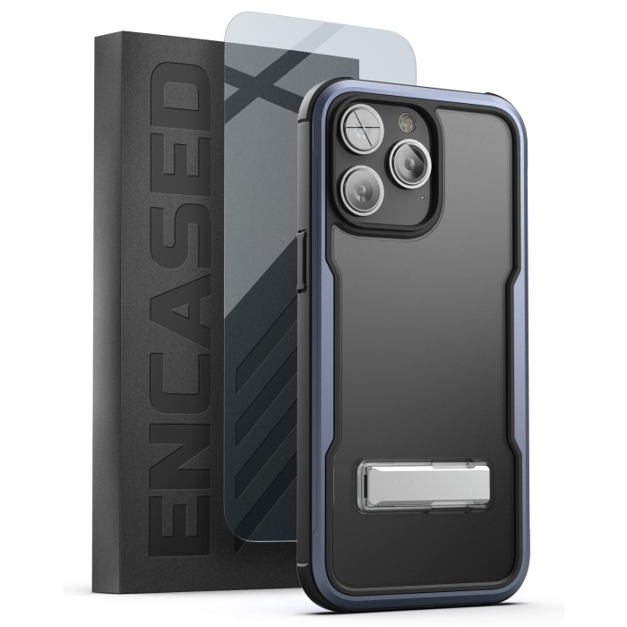 iPhone 14 Pro Max Exos Armor Case in Blue with Screen Protector