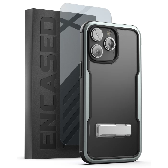 iPhone 14 Pro Exos Armor Case in Gunmetal with Screen Protector
