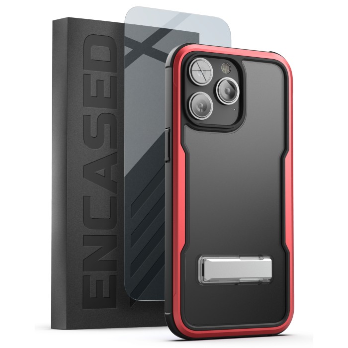 iPhone 14 Pro Max Exos Armor Case in Red with Screen Protector