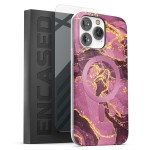 iPhone 14 Pro Lexion Case in Purple Marble with Screen Protector - MagSafe Compatible