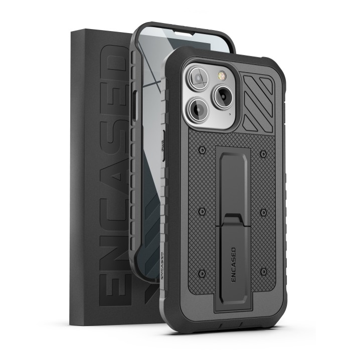 thumbnail image 2 of Black Nylon Canvas Holster Case For IPhone 14 Pro Max – Heavy Duty, With Belt Loop & Clip 2 of 2
