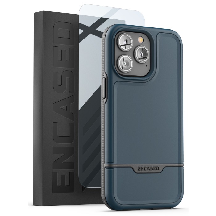 iPhone 14 Pro Max Rebel Case in Blue with Screen Protector