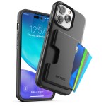 iPhone 14 Pro Phantom Wallet Case in Black with Screen Protector