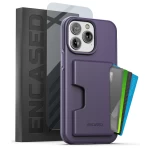 iPhone 14 Pro Phantom Wallet Case in Purple with Screen Protector
