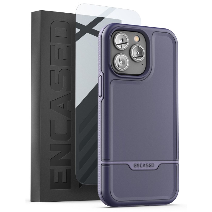 iPhone 14 Pro Max Rebel Case in Purple with Screen Protector