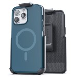 iPhone 14 Pro Slimshield Case in Blue with Belt Clip Holster - MagSafe Compatible
